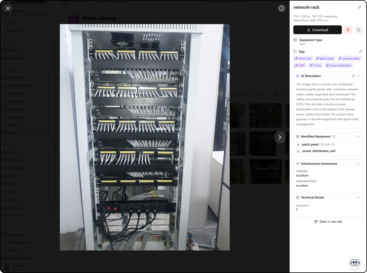 Full-screen viewer with AI analysis panel