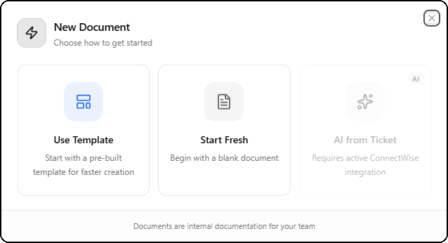 Creer un nouveau document