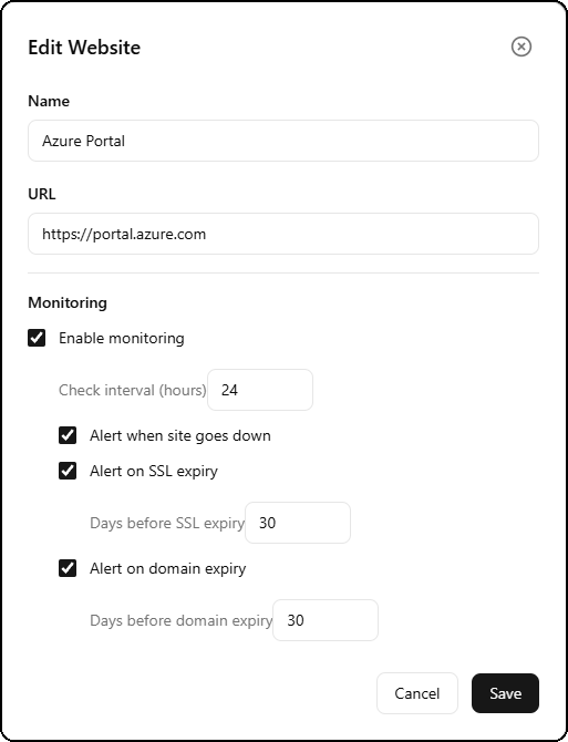Configuration du monitoring